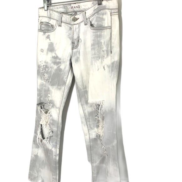 J Brand Zombie Wash Pencil Leg Distressed Denim Jeans Gray White Size 25 - Picture 4 of 13